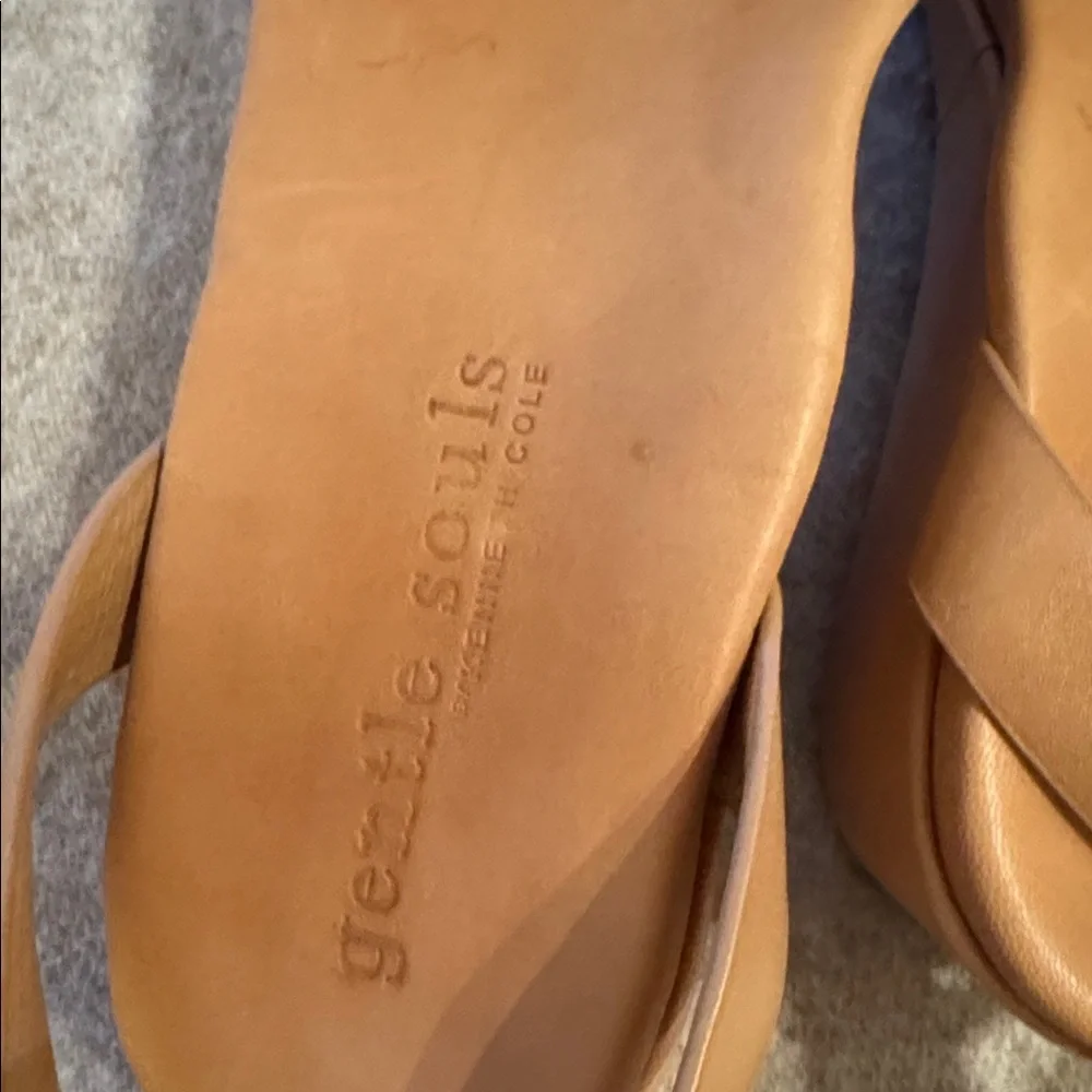 Gentle Souls by Kenneth Cole Tan Ankle-Strap Leather Sandals - Picture 5 of 9